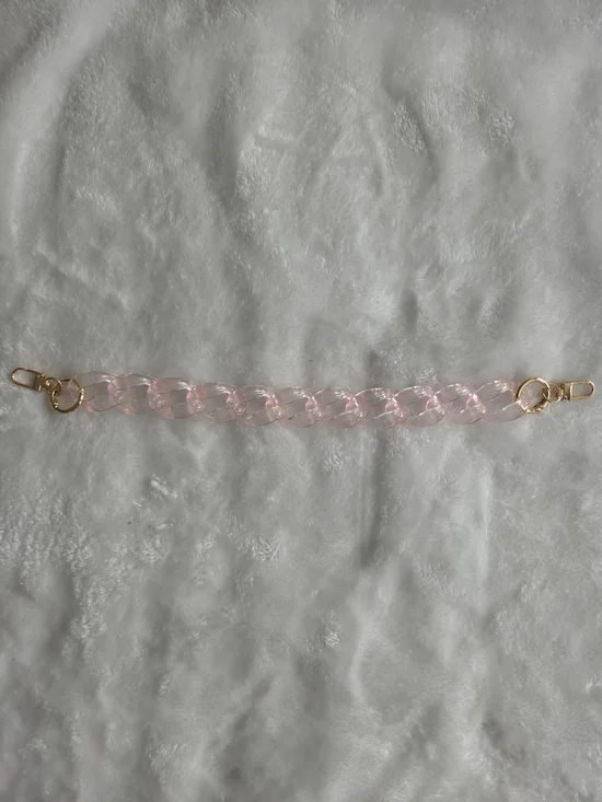 Light Pink Acrylic Chain Strap with Gold Hardware Bag Chain Purse Chain - Picture 2 of 3